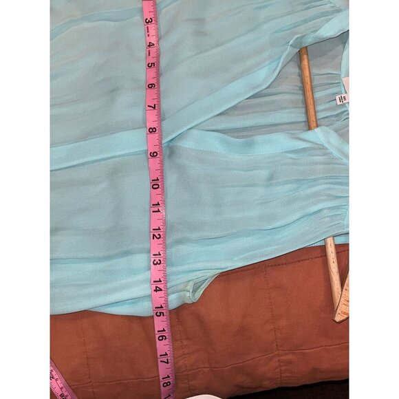 Babaton Aritzia XXS Aqua Blue 100% Silk Sleeveless Mini Dress - Picture 6 of 7